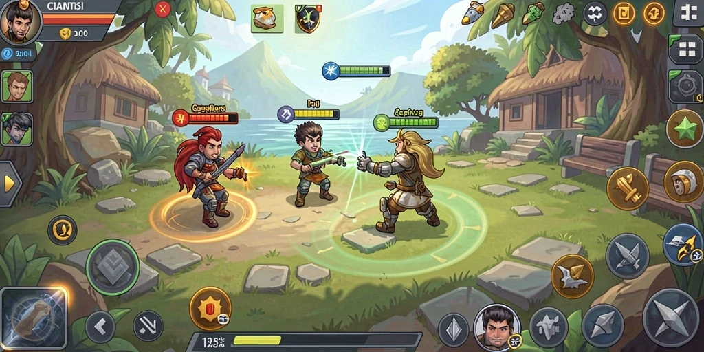 Gameplay pertarungan yang seru dan kompetitif.