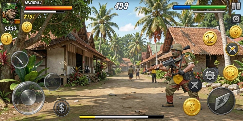 Layar utama dengan banyak pilihan level di PPRRYY.